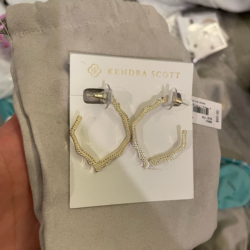 Kendra Scott 14k gold Miku hoops earrings